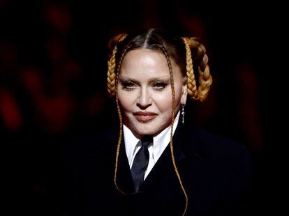 Madonna, durante su discurso en la gala de los Grammys, celebrada el 5 de febrero en Los Ángeles.