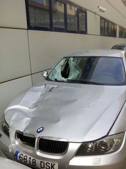 El cotxe que va envestir mortalment un agent dels Mossos a Sabadell.