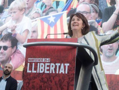 La presidenta de la ANC, Elisenda Paluzie, durante la manifestación del 26 de octubre en Barcelona.