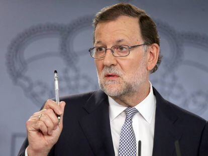 El presidente en funciones, Mariano Rajoy, en La Moncloa este jueves.