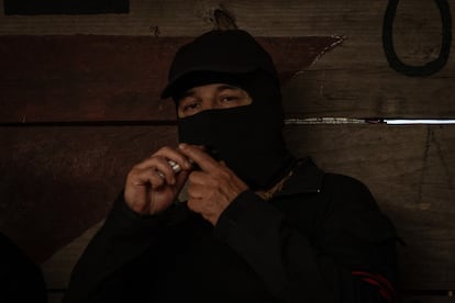 El capitán Marcos durante el 30º aniversario del alzamiento zapatista. 