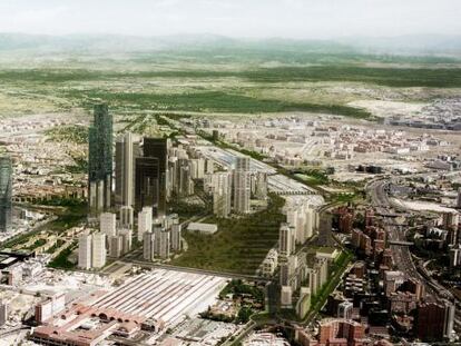 Así quedará el futuro Distrito Castellana Norte cuando se ejecute la llamada 'operación Chamartín' de Madrid.