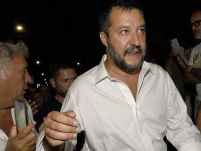 Matteo Salvini, este jueves en Pescara. 