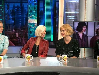 Las protagonistas de 'Las chicas del cable' en 'El hormiguero'.