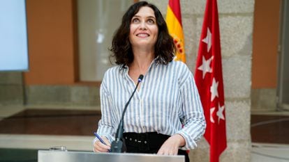 La presidenta madrileña en funciones, Isabel Díaz Ayuso, el miércoles en la Real Casa de Correos.
