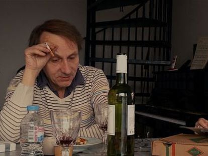 Michel Houllebecq, en un fotograma de 'El secuestro de Michel Houellebecq'.