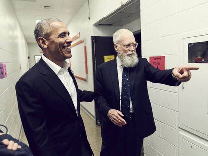 Barack Obama con David Letterman. 