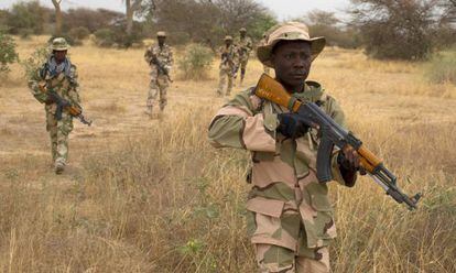 Soldados nigerianos, en una misión de entrenamiento en Niger.