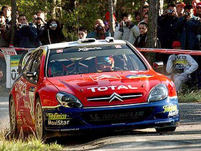 El francés Sebastien Loeb, el líder, durante la etapa de ayer.