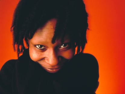 Retrato de Whoopi Goldberg realizado en 1990, en la época de mayor esplendor de la actriz en el cine.