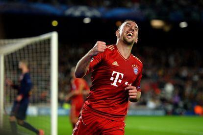 Ribéry celebra uno de los goles del Bayern.
