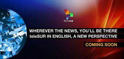 Captura de la página web de Telesur en inglés.