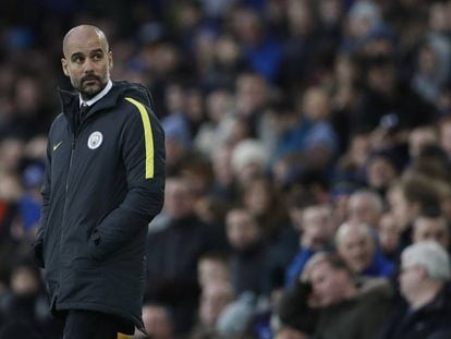 Guardiola, ante el Everton.