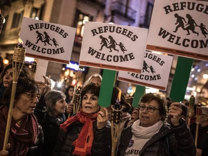  Manifestación en Barcelona día del migrante el 18 de diciembre de 2016. 