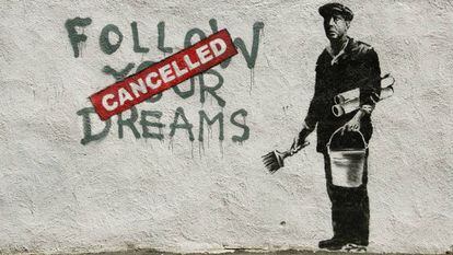 Una de las obras de Banksy, aparecida en el Chinatown de Boston en 2010.