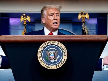 El presidente de Estados Unidos, Donald Trump, durante una rueda de prensa.