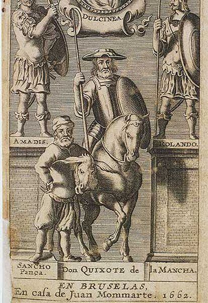 Frontispicio de la primera edición ilustrada en español del &#39;Quijote&#39; (1662).