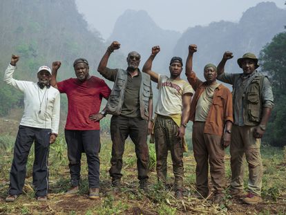 Los protagonisas de 'Da 5 Bloods', Isiah Whitlock, Jr., Delroy Lindo, Jonathan Majors, Clarke Peters y  Norm Lewis.