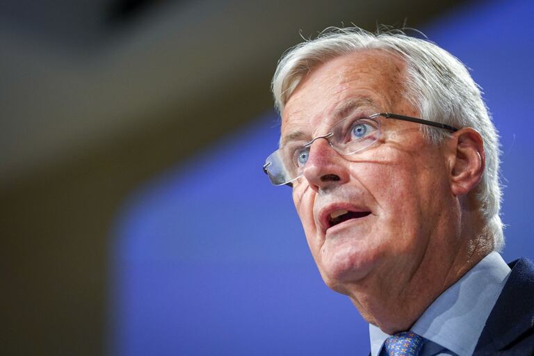 El negociador jefe de la UE para el Brexit, Michel Barnier, durante una comparecencia en Bruselas, este viernes.
