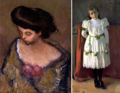 'Figura de Mujer', de Isidre Nonell y 'Retrato de la niña Sardà', de Ramon Casas, las dos obras entregadas por Millet.