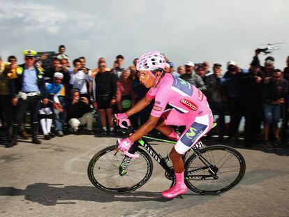 Nairo Quintana, en la cronoescalada de Bassano del Grappa, que gan&oacute; en el Giro de 2014.