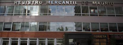 Sede del registro mercantil de Madrid. 