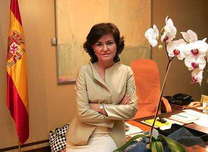 Carmen Calvo, en su despacho del Ministerio de Cultura.
