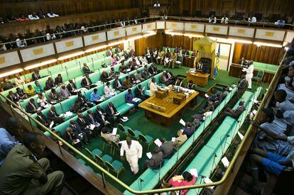 El Parlamento ugandés, donde se tramita la ‘ley mata-gais’.