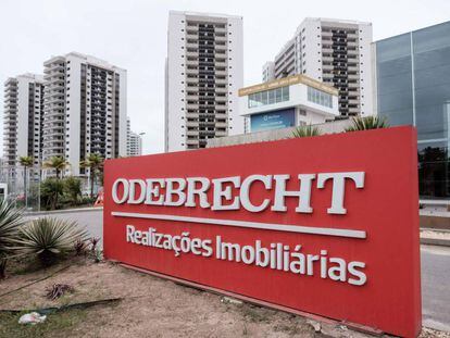 Logo de Odebrecht en R&iacute;o de Janeiro.