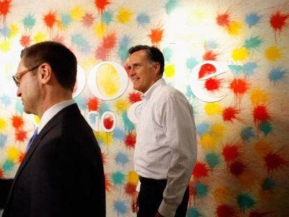 Romney en una visita a las oficinas de Google en Chicago, el martes.