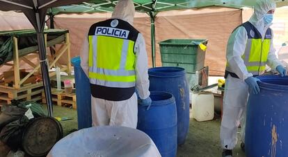 Narcofinca desmantelada por la Policía Nacional en el municipio madrileño de Navalagamella, a principios de septiembre.