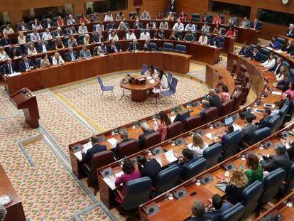 Un pleno de la Asamblea de Madrid, el pasado julio.