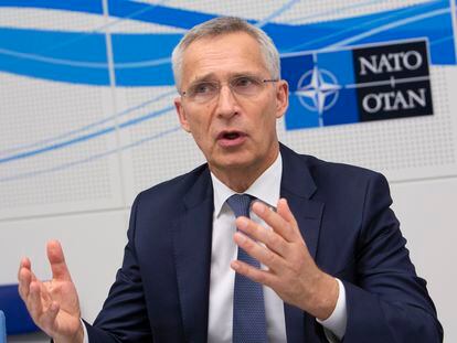 Jens Stoltenberg, este viernes en la sede de la OTAN, en Bruselas.