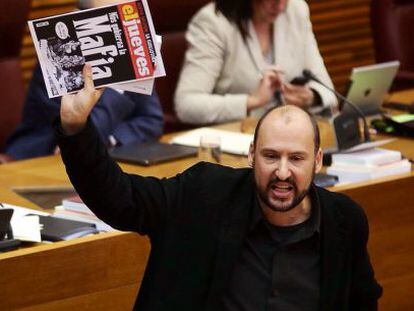 El portavoz socialista Josep Moreno, durante su intervenci&oacute;n en el pleno. 