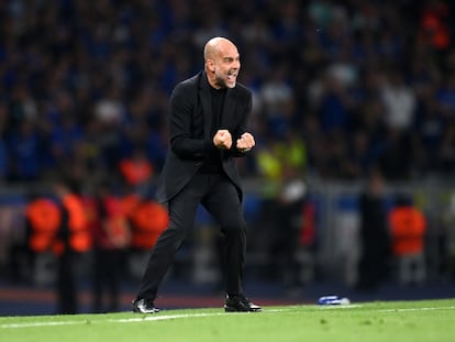 Pep Guardiola durante la final de la Champions el pasado 10 de Junio en Estambul.