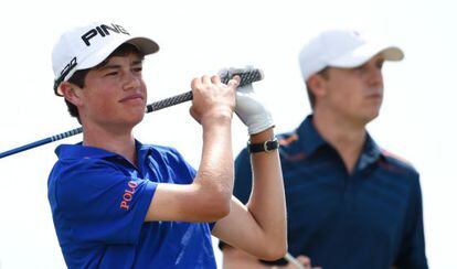 Cole Hammer con Jordan Spieth en el US Open.