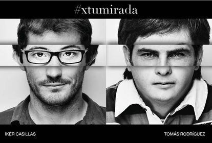 Más de 150 famosos se han sumado la iniciativa #xtumirada. En ella las celebridades han intercambiando su mirada con una persona con síndrome de Down. En la imagen el portero Iker Casillas.