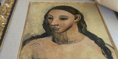Imagen del cuadro cabeza de muejr joven, de Pablo Picasso.