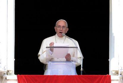 El papa Francisco, durante el Ángelus este domingo.