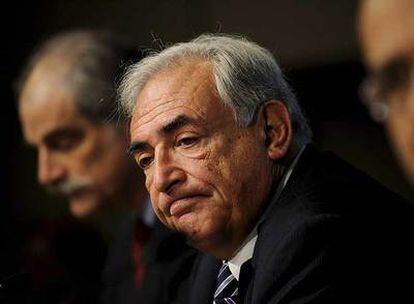 El director gerente del FMI, Dominique Strauss-Kahn, en la conferencia de prensa de ayer en Washington.