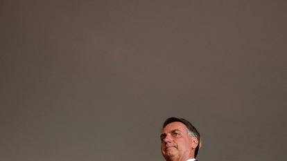 Jair Bolsonaro durante una conferencia de prensa en la residencia presidencial el 1 de noviembre.