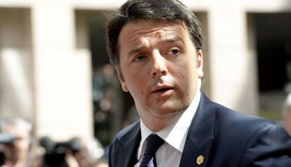 Matteo Renzi, en la la cumbre de la UE en Bruselas.