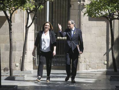 Ada Colau i Quim Torra a la Generalitat.
