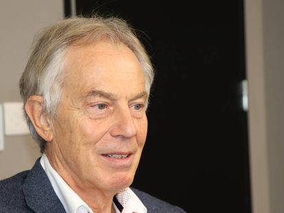 El exprimer ministro del Reino Unido, Tony Blair, en sus oficinas de Londres