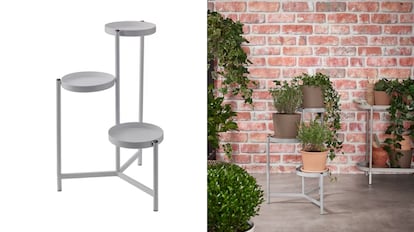 Soporte para plantas de tres alturas.