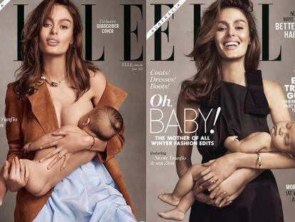 Las dos portadas de Elle.
