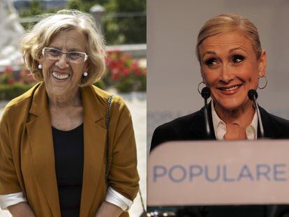 Manuela Carmena y Cristina Cifuentes, por Juan Medina (Reuters) y Denis Doyle (Getty)