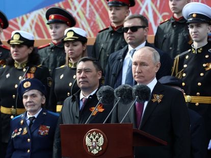 Vladímir Putin durante su discurso en el Día de la Victoria, en una imagen distribuida este martes por el Kremlin.