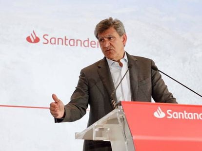 El consejero delegado de Santander, José Antonio Álvarez, durante la presentación de los resultados del primer trimestre.