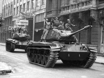 Tanques durante el golpe de Estado de Pinochet.